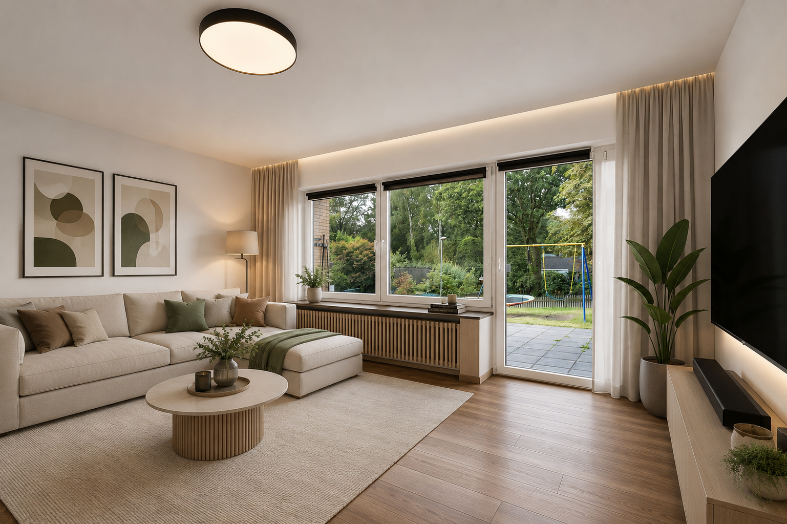 Wohnzimmer — nach digitalem Home Staging